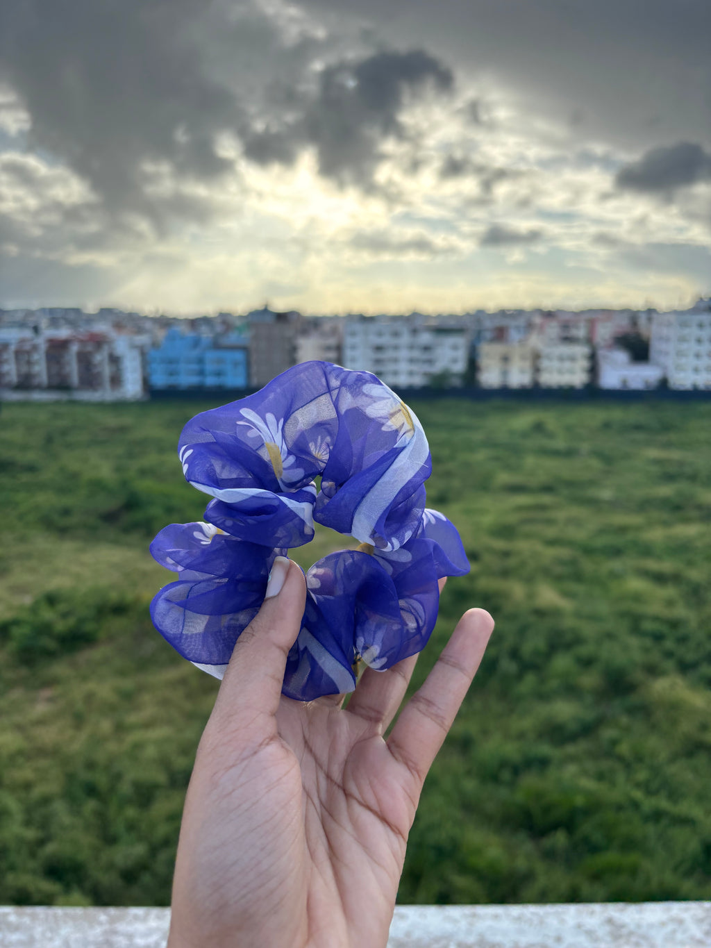 Violet Bloom Scrunchie
