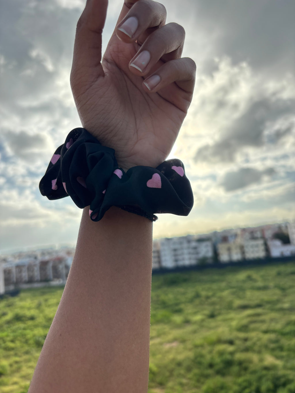 Midnight Hearts Scrunchie