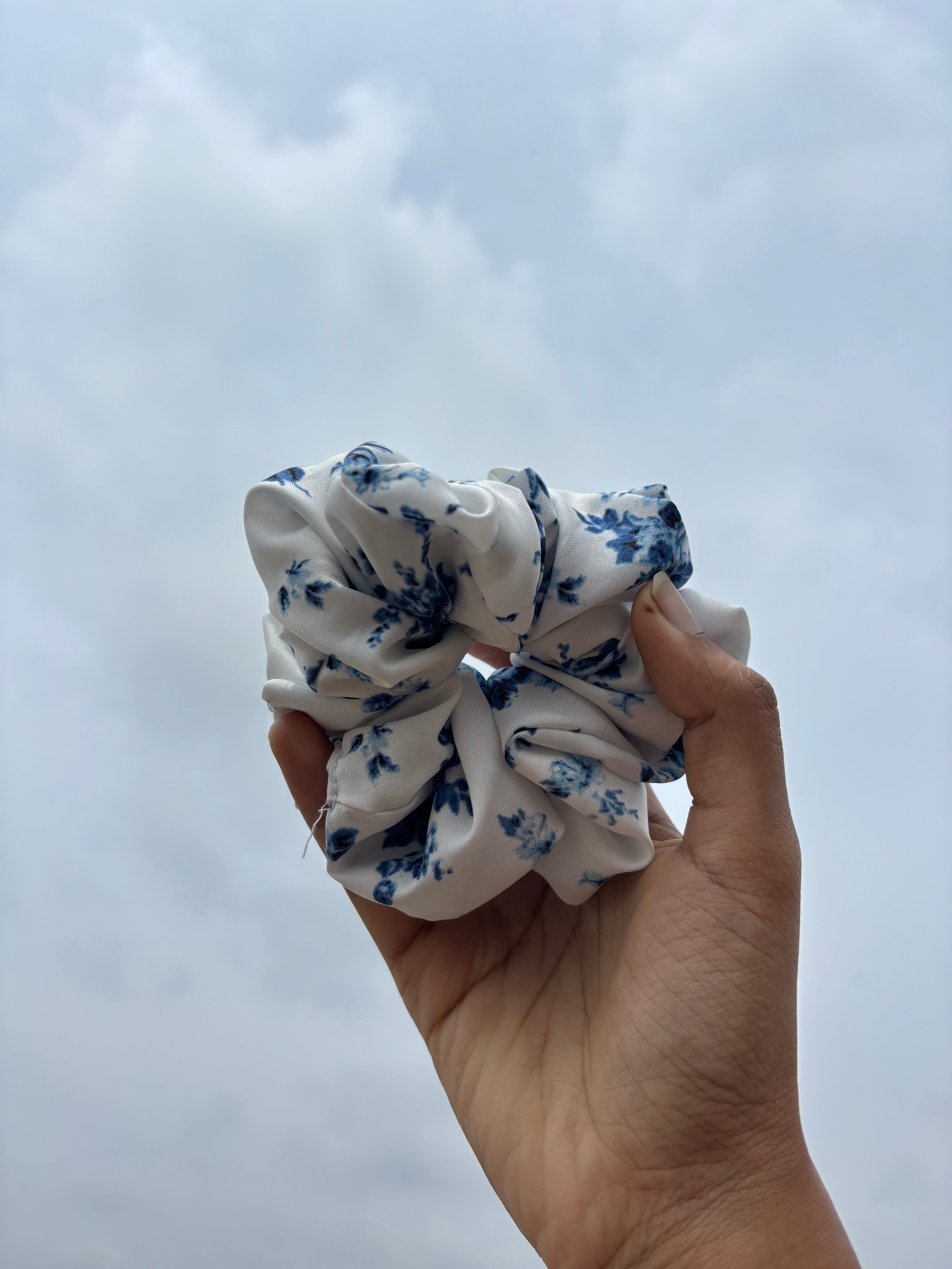 Blue Blossom Scrunchie