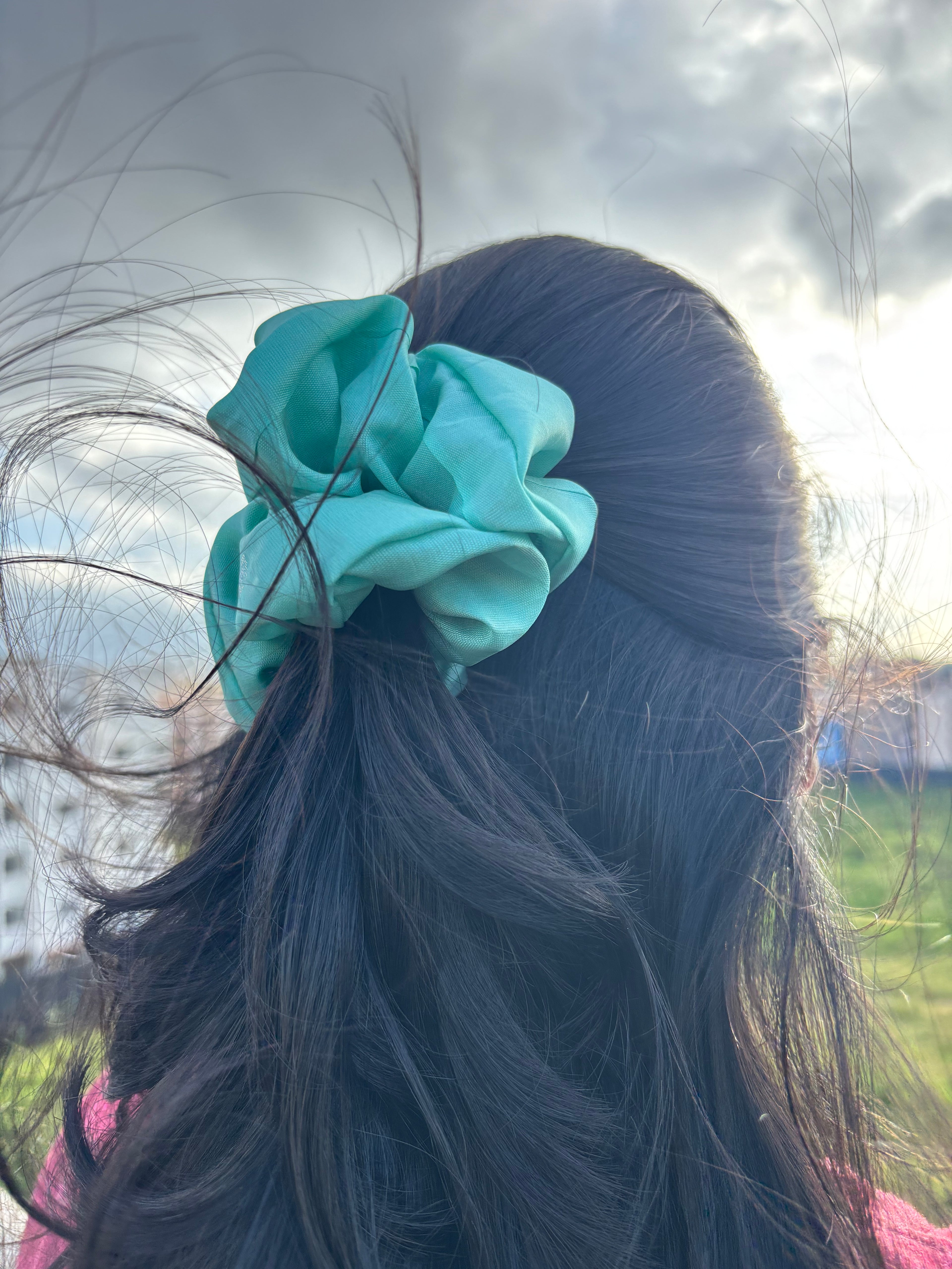 Aqua Glow Scrunchie