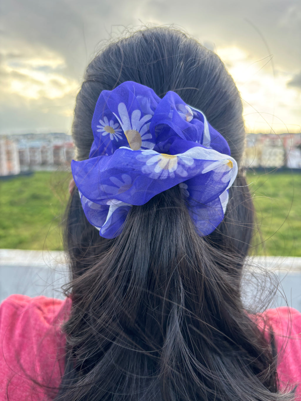 Violet Bloom Scrunchie