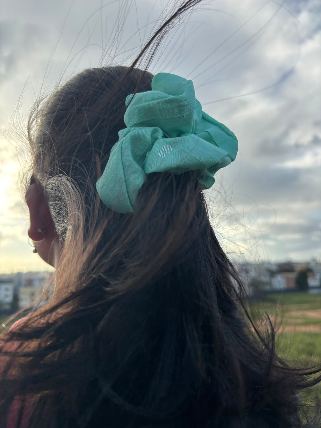 Aqua Glow Scrunchie