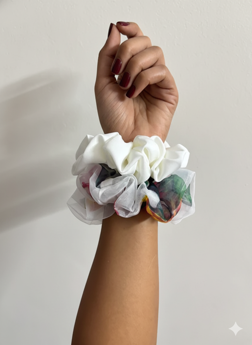 Spring Bloom Combo (Set of 2 Scrunchies)