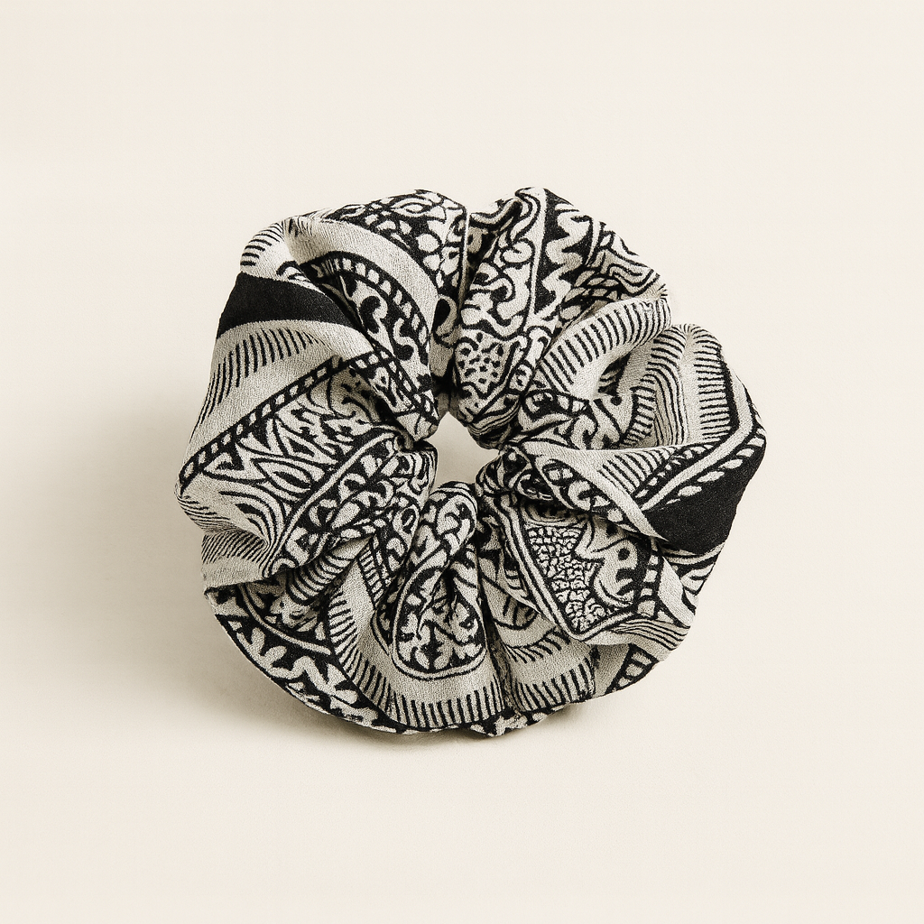 Midnight Mandala Scrunchie 🖤✨