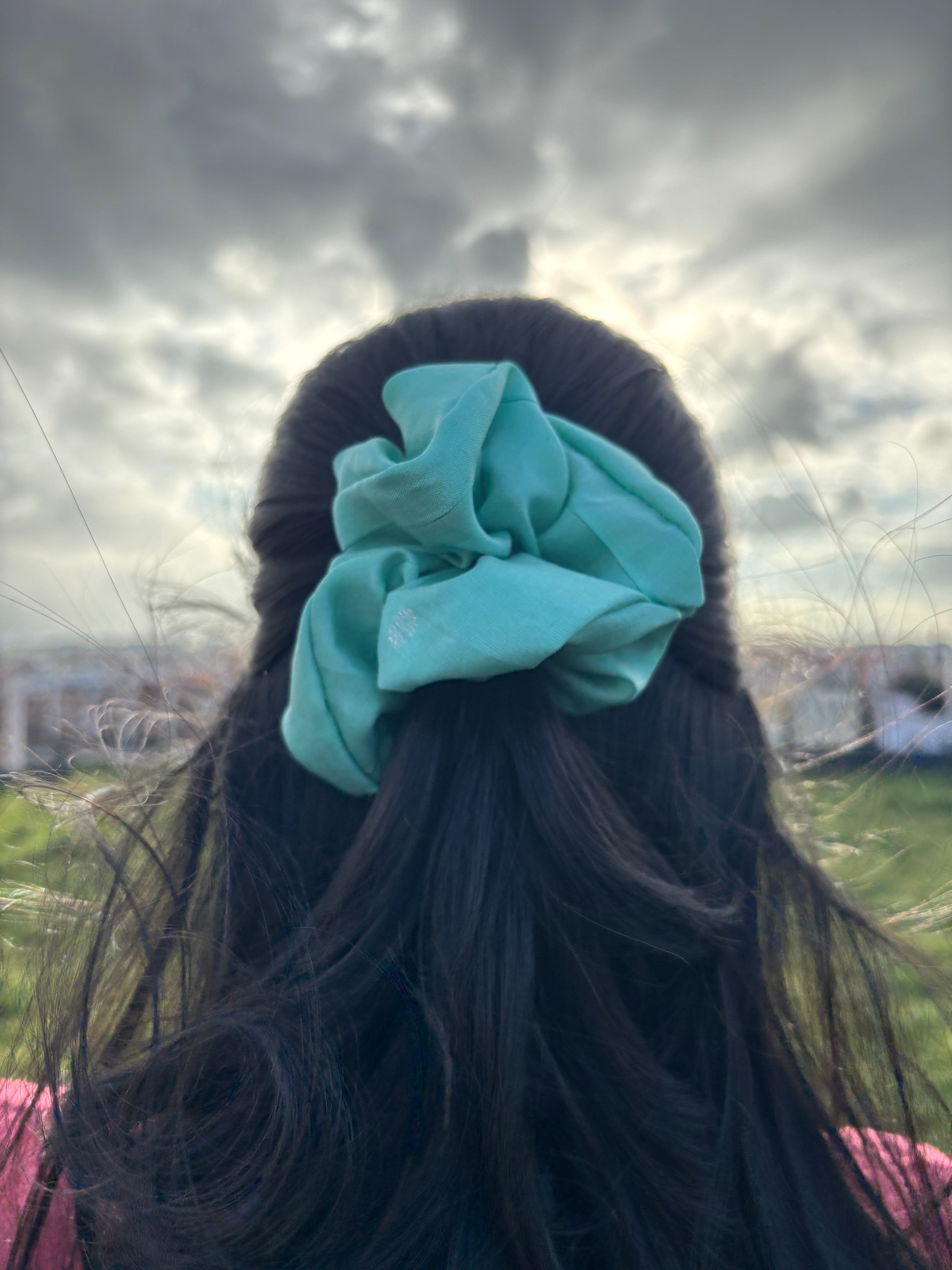 Aqua Glow Scrunchie