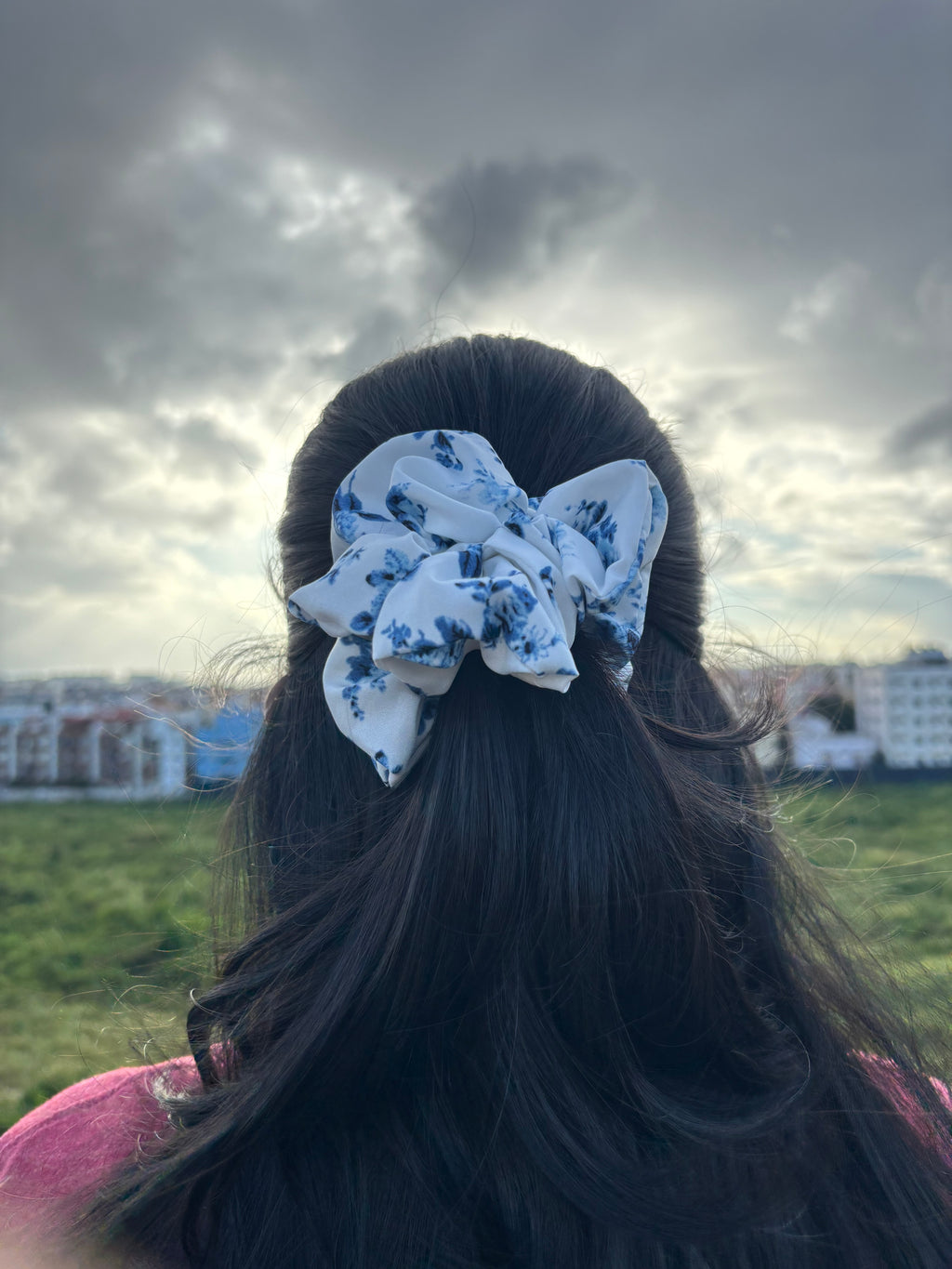 Blue Blossom Scrunchie