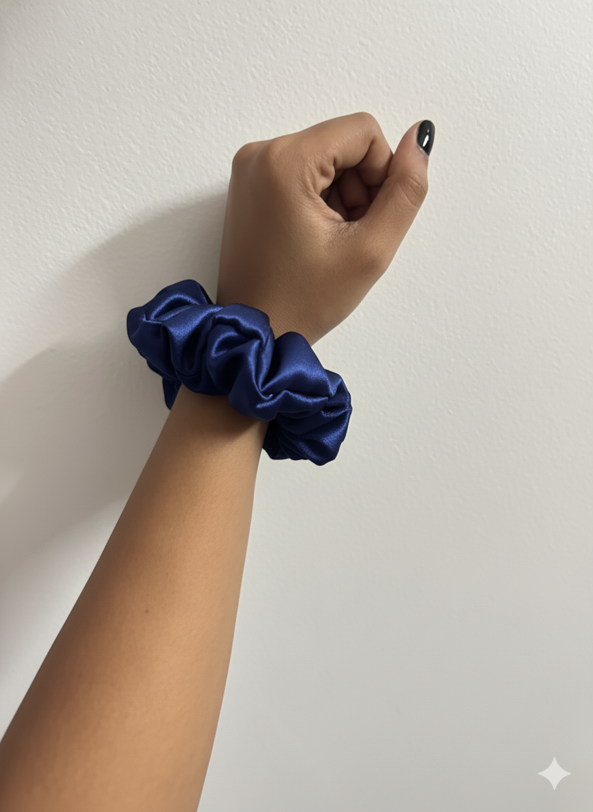 Midnight Satin Scrunchie
