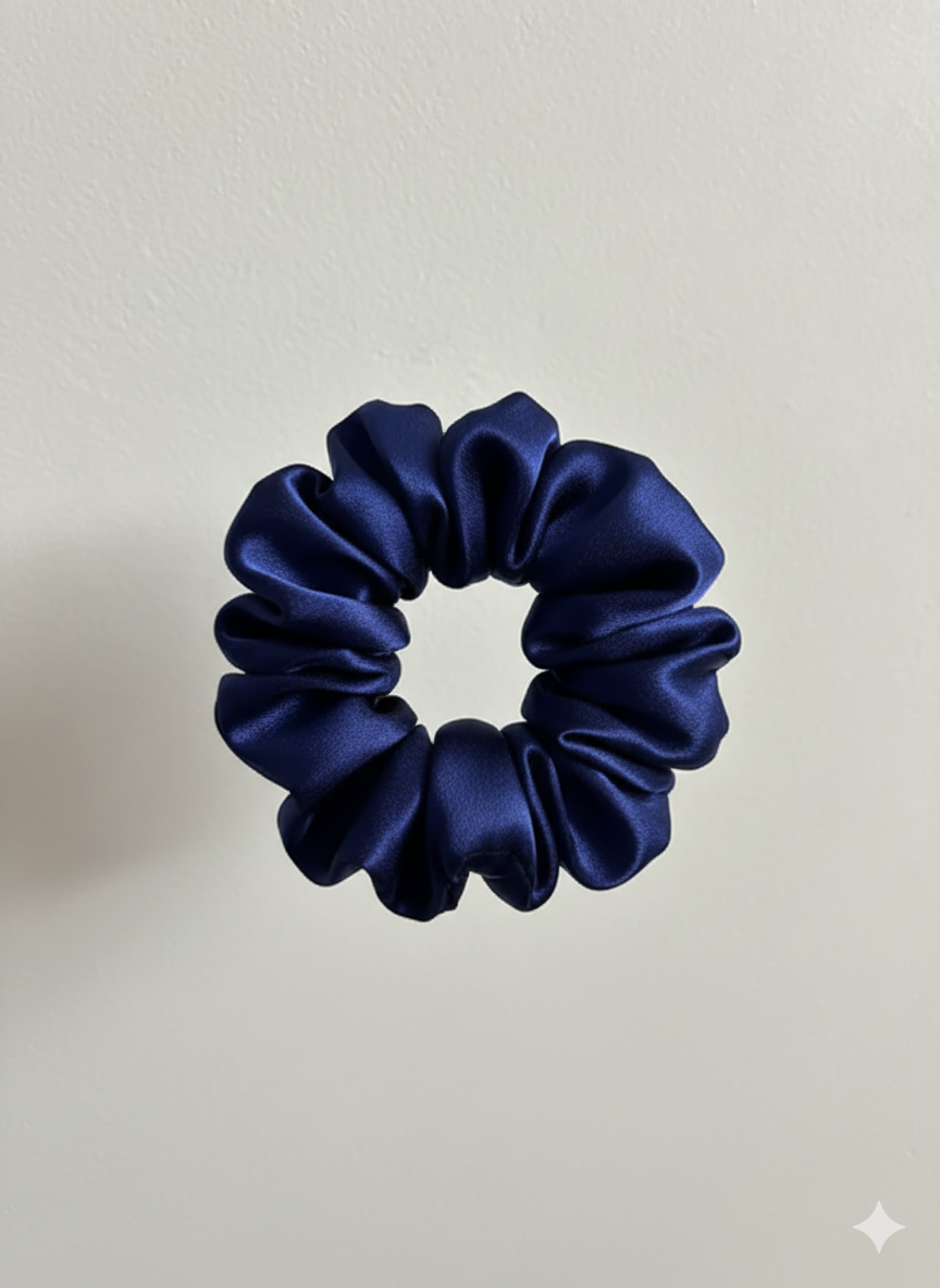 Midnight Satin Scrunchie