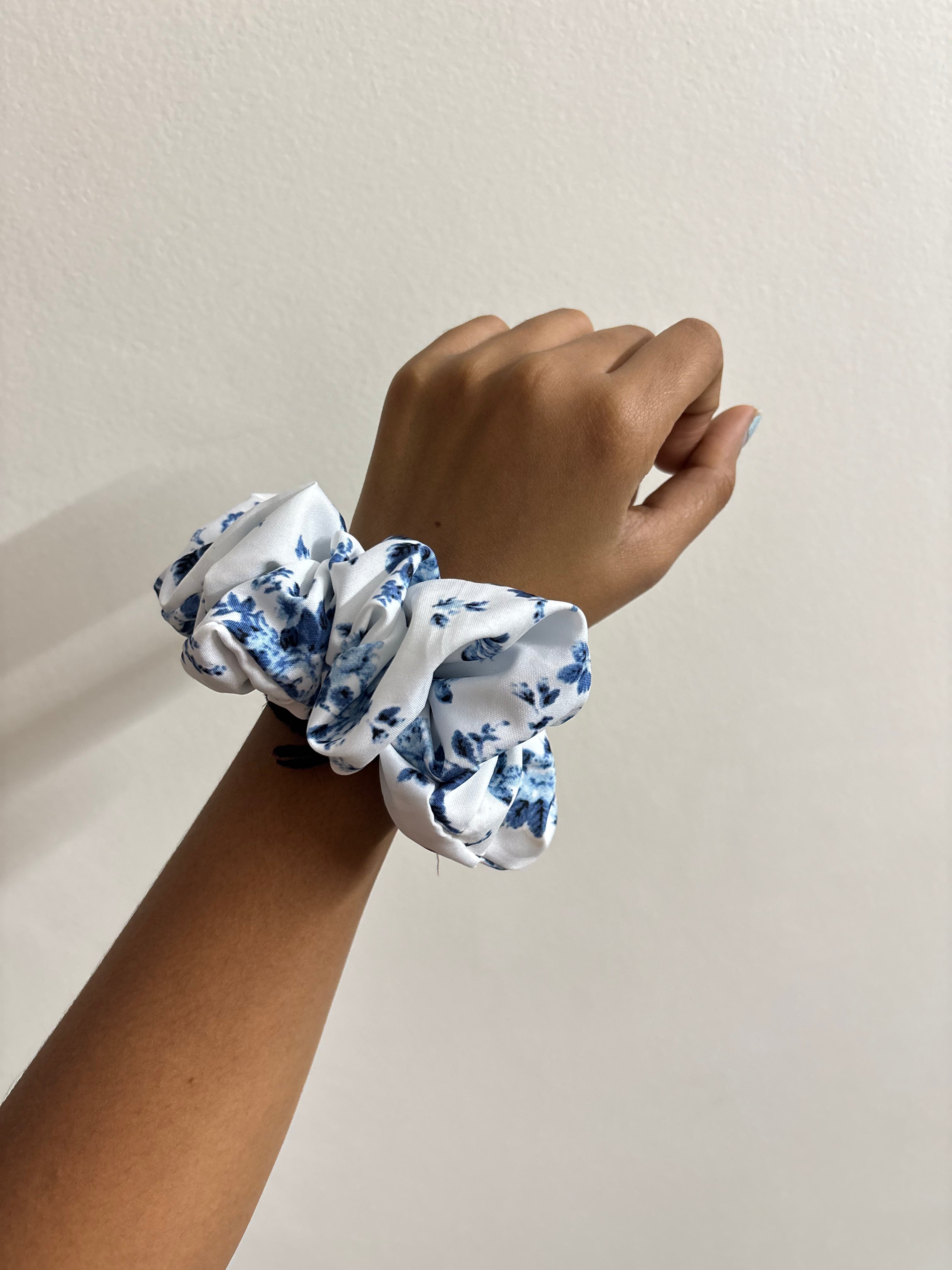 Blue Blossom Scrunchie