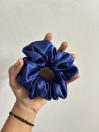 Navy Blue Scrunchie Set of 2 – Printed & Solid Scrunchies for Women