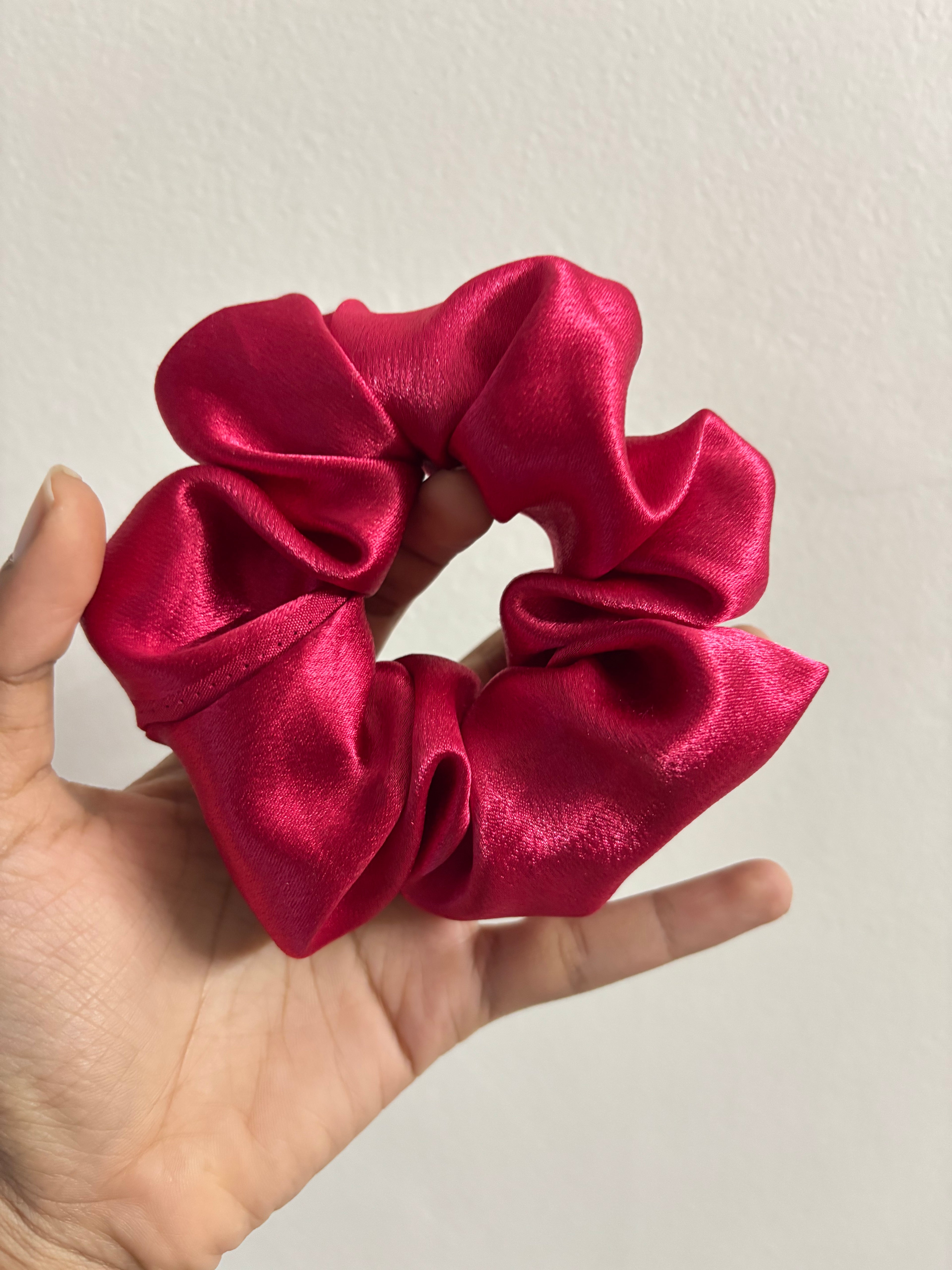 Rose Radiance Satin Scrunchie