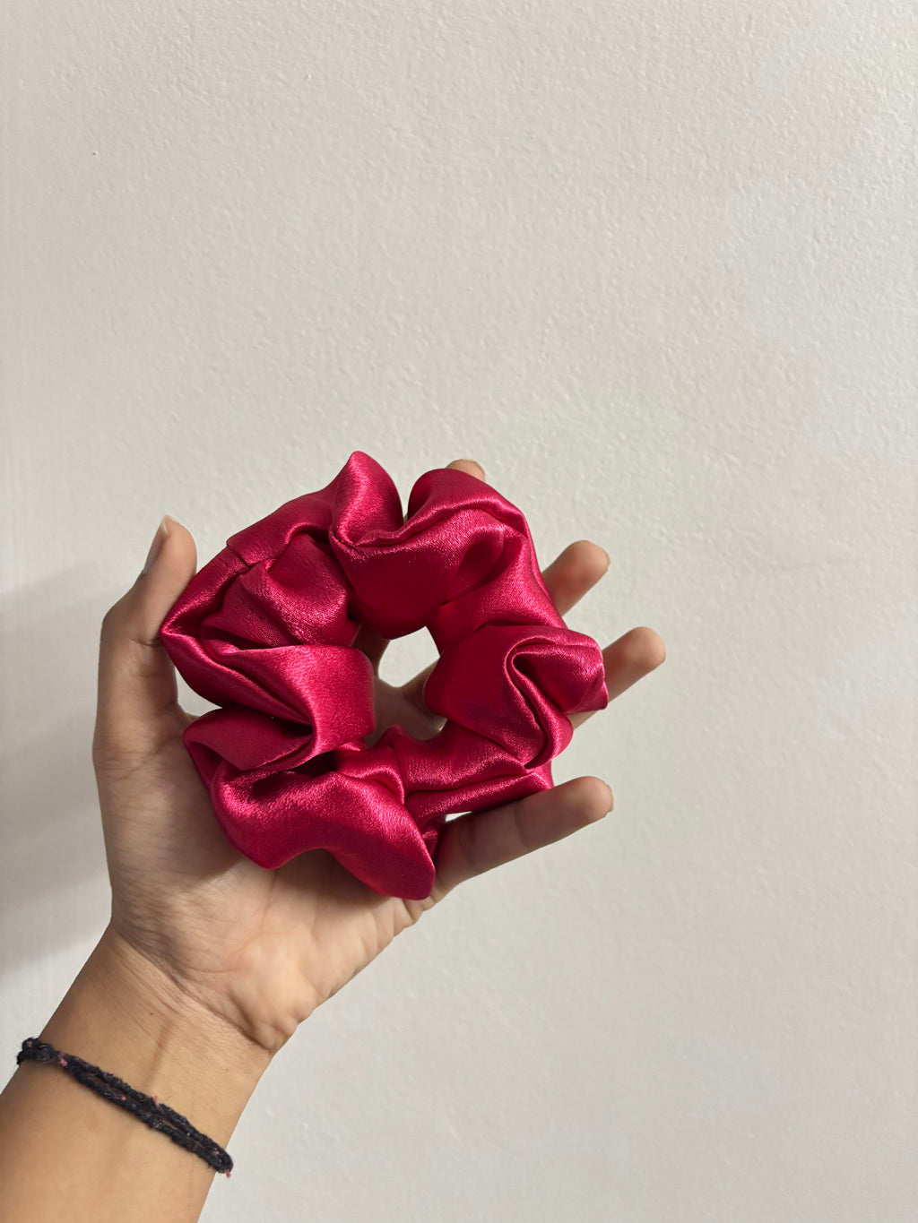 Rose Radiance Satin Scrunchie