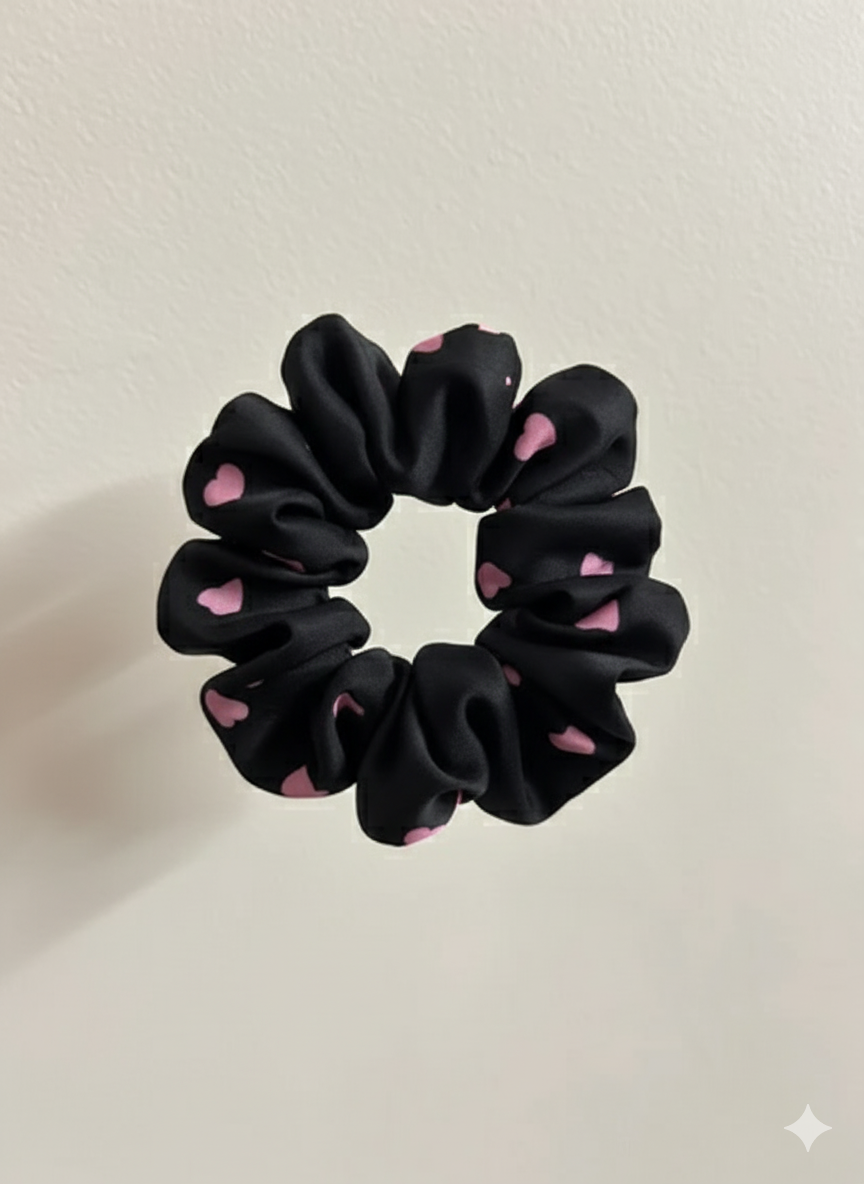 Midnight Hearts Scrunchie