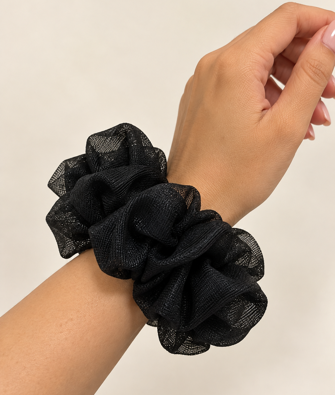 Black Organza Scrunchie for Women & Girls