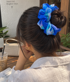 Blue Organza Scrunchie for Women & Girls
