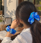 Blue Organza Scrunchie for Women & Girls