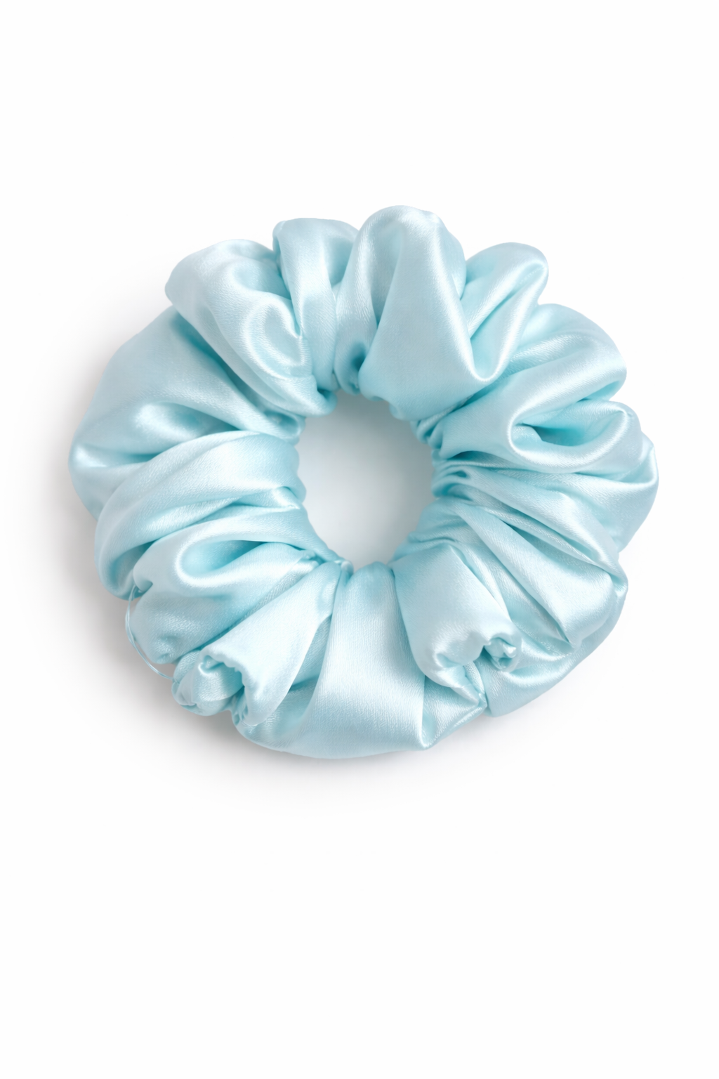 Sky Blue Satin Scrunchie
