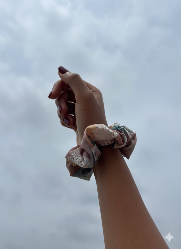 Multicolour Chikankari Scrunchie