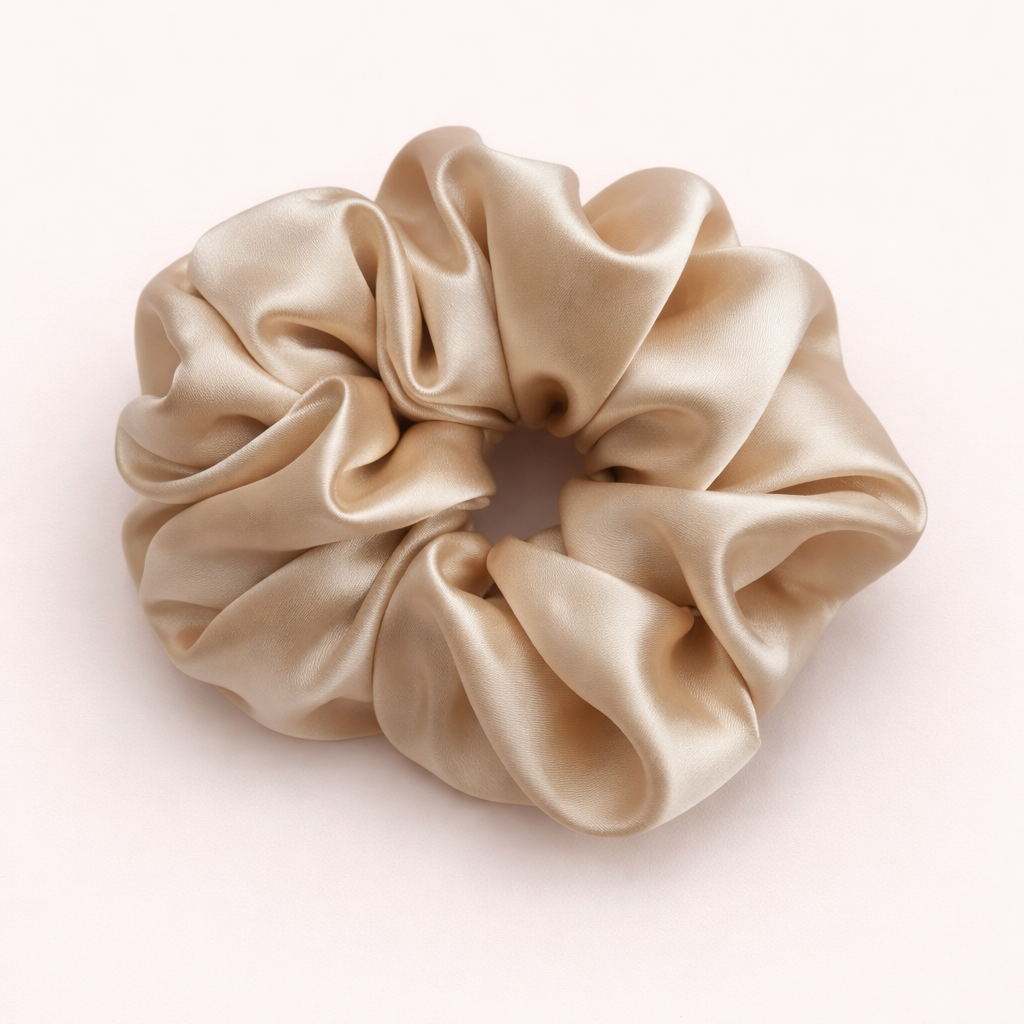 Champagne Satin Scrunchie