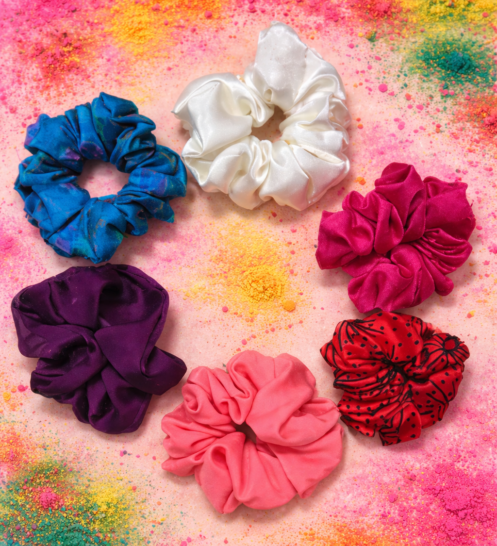 🌈 Rang Barse Holi Scrunchies Set