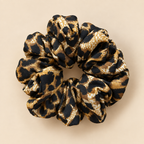 Leopard Print Satin Scrunchie for Women & Girls