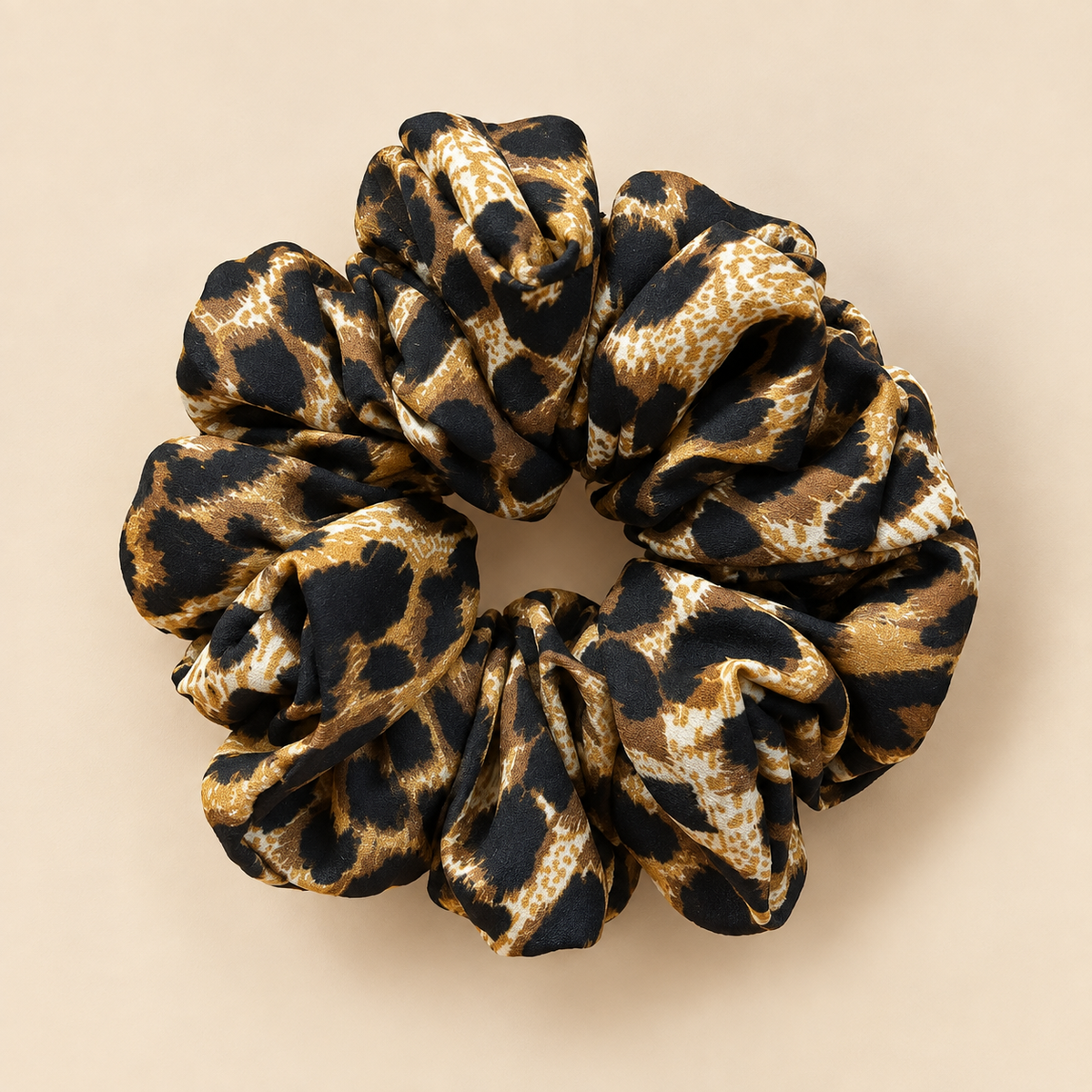 Leopard Print Satin Scrunchie for Women & Girls