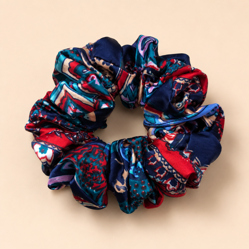 Multicolor Printed Scrunchie for Women – Stylish Hair Accessory