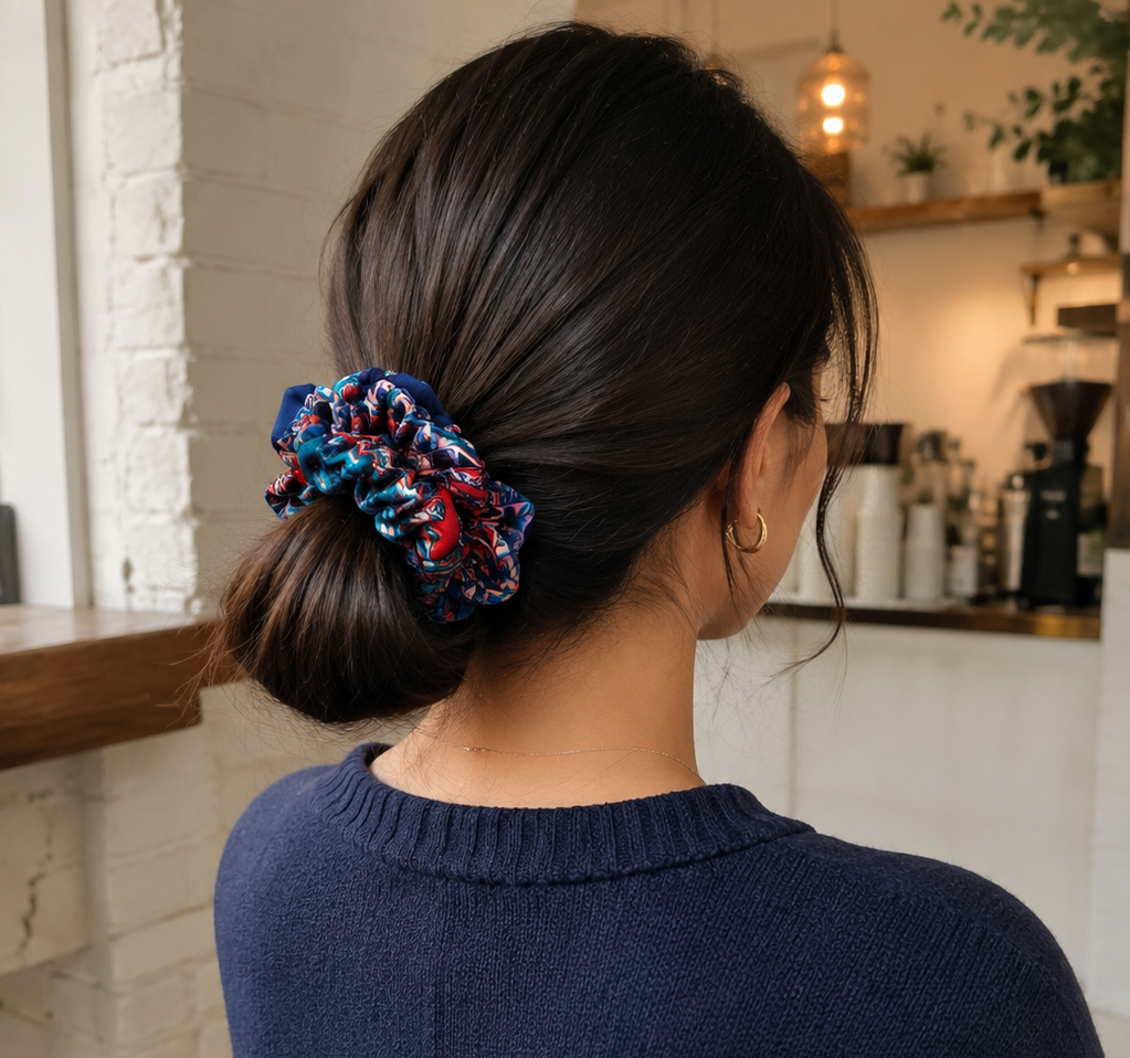 Multicolor Printed Scrunchie for Women – Stylish Hair Accessory