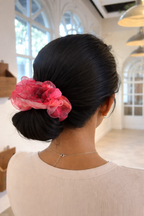 Crimson Bloom Scrunchie