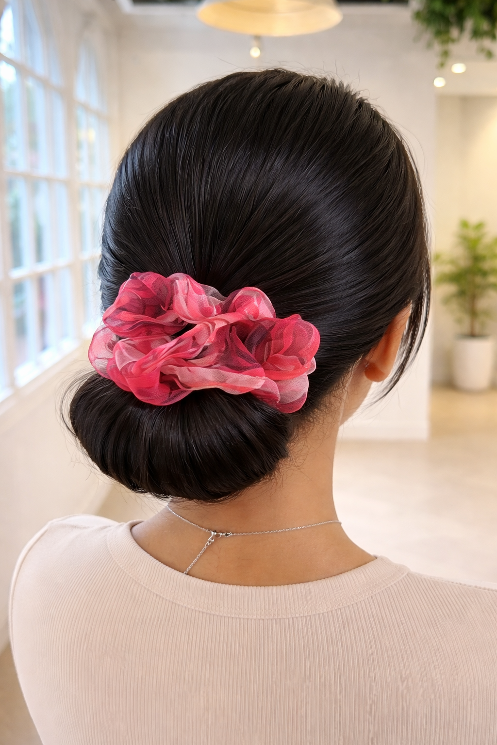 Crimson Bloom Scrunchie