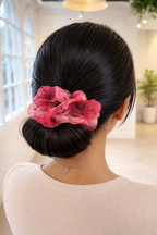Crimson Bloom Scrunchie