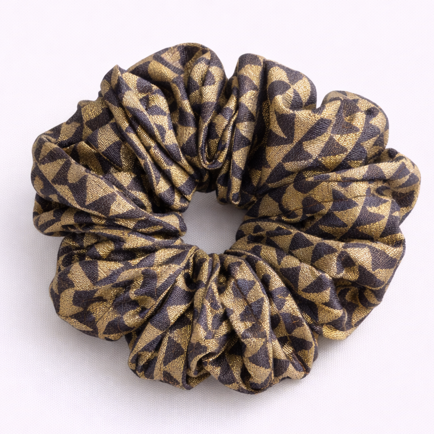 Golden Geo Glam Scrunchie