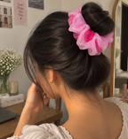 Pink Organza Scrunchie for Women & Girls