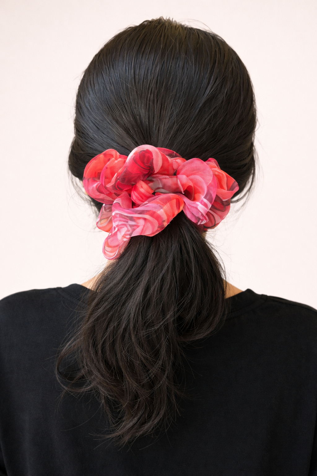 Crimson Bloom Scrunchie