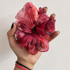 Crimson Bloom Scrunchie