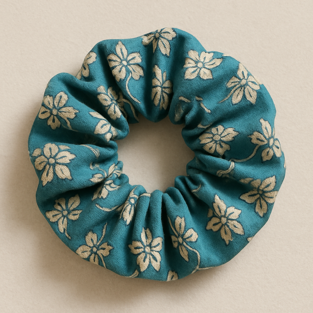 Teal Petal Scrunchie