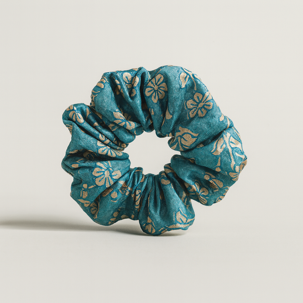 Teal Petal Scrunchie