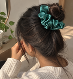 Emerald Green Satin Scrunchie for Women & Girls
